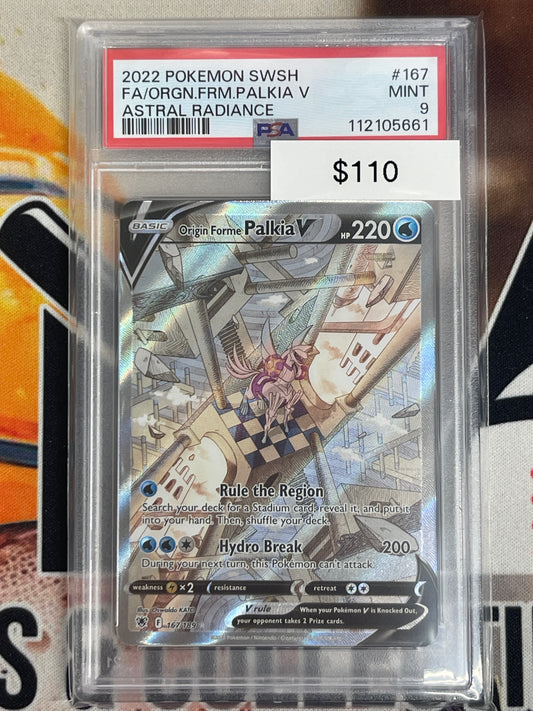 Pokémon Origin Forme Palkia V Alternate Art Astral Radiance 167/189 PSA 9