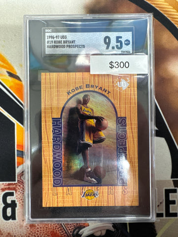 1996-97 Upper Deck 3 Basketball Kobe Bryant Hardwood Prospects SGC 9.5