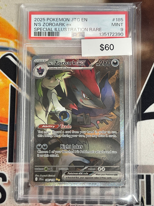 Pokémon N’s Zoroark ex Special Illustration Rare Journey Together 185/159 PSA 9