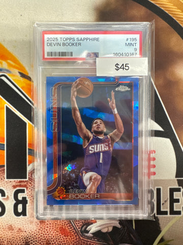 2025 Topps Chrome NBA Sapphire Devin Booker PSA 9