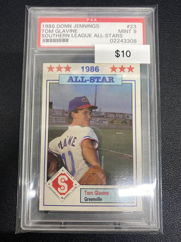 1986 Donn Jennings Tom Glavine Southern League All-Stars PSA 9