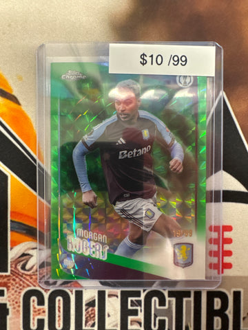2026 Topps Chrome Champions League Morgan Rogers Green Geometric Refractor /99