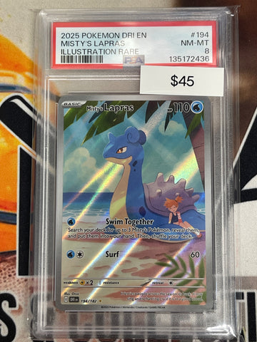 Pokémon Misty’s Lapras Illustration Rare Destined Rivals 194/182 PSA 8