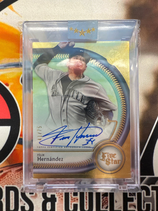 2025 Topps Five Star MLB Felix Hernandez On Card Autograph /75