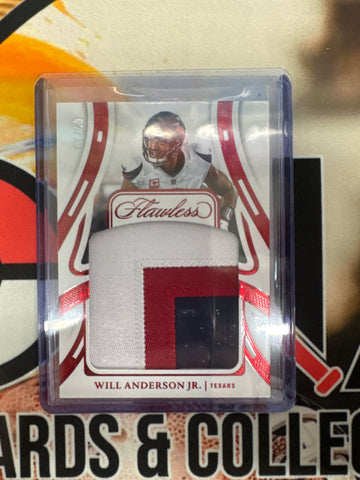 2024 Panini Flawless NFL Will Anderson Jr. Jumbo Patch Ruby /15