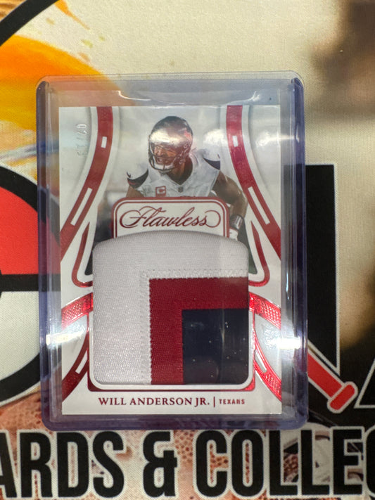 2024 Panini Flawless NFL Will Anderson Jr. Jumbo Patch Ruby /15