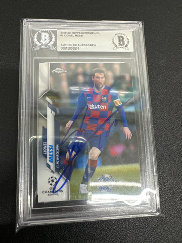 2019-20 Topps Chrome UCL Lionel Messi Auto BGS authentic