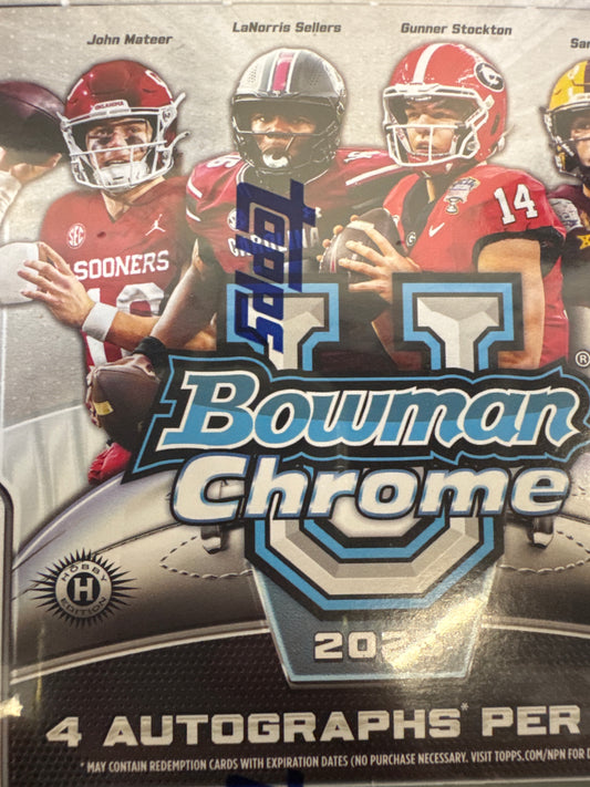 2025 Bowman Chrome U football jumbo hobby