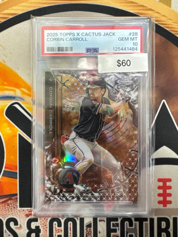 2025 Topps Chrome MLB X Cactus Jack Corbin Carroll PSA 10