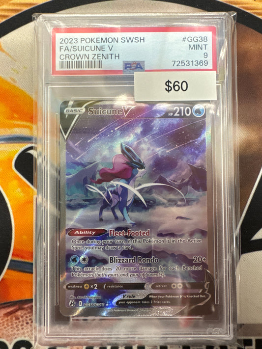 Pokemon Suicune V GG38/GG70 PSA 9