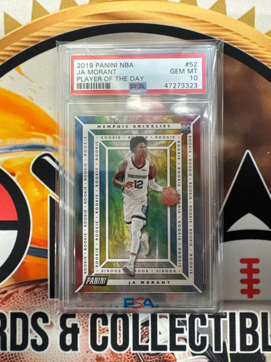 2019 Panini NBA Ja Morant Player Of The Day Rookie PSA 10