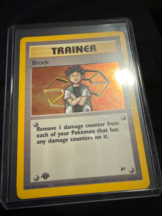 Pokémon Brock 1st edition Gym Heroes Holo 15/132