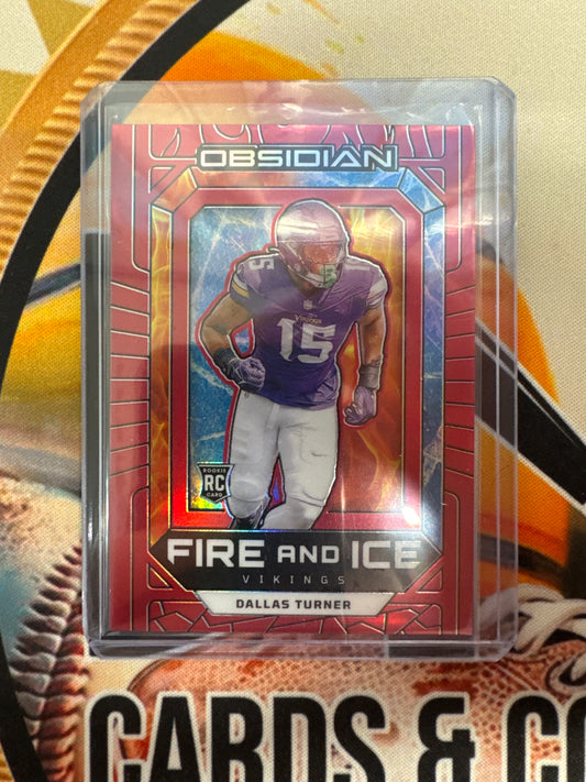 2024 Panini Obsidian NFL Dallas Turner Rookie Fire And Ice Red Etch /75