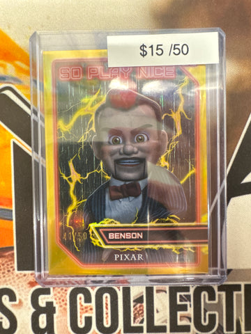 2026 Topps Toy Story 30th Anniversary So Play Nice Benson Gold Refractor /50