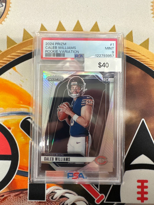 2024 Panini Prizm NFL Caleb Williams Rookie Variation Silver PSA 9