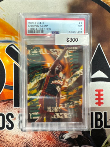 1996 Fleer NBA Shawn Kemp Thrill Seekers PSA 7