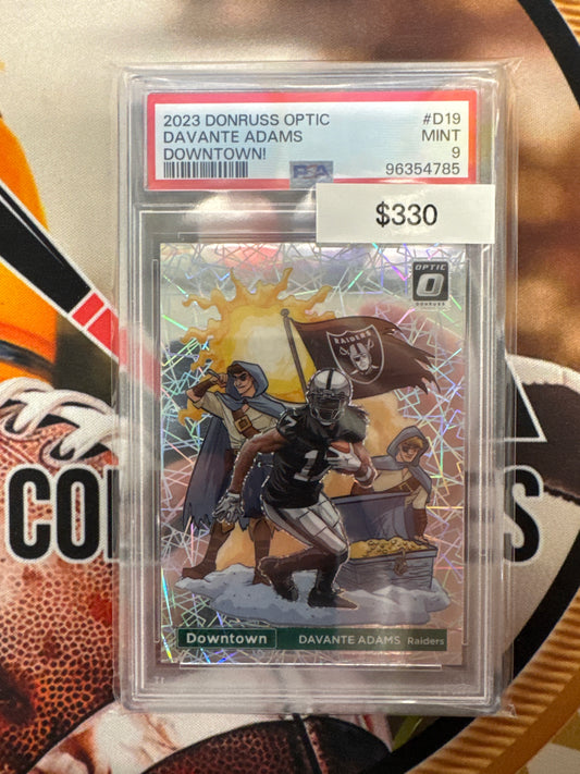 2023 Panini Donruss Optic NFL Davante Adams Downtown! PSA 9