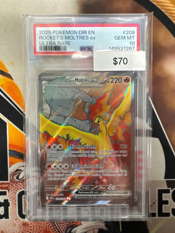 Pokémon Team Rocket’s Moltres Ex 208/182 Destined Rivals PSA 10