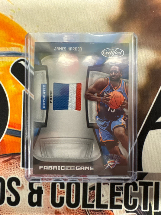 2010 Panini Certified James Harden Authentic Prime Patch /25