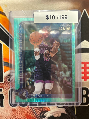 2026 Topps Chrome NBA Update Mike Conley Teal Wave Refractor /199