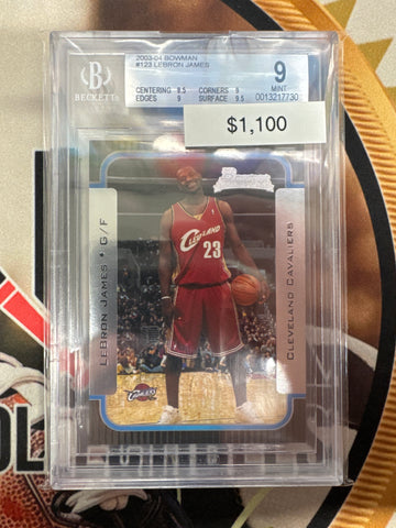 2003-04 Topps Bowman Basketball LeBron James Rookie BGS 9