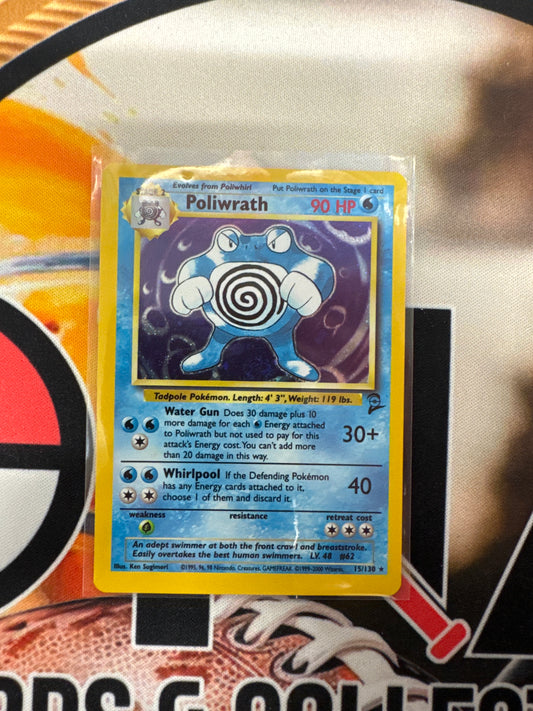 Pokémon Poliwrath 15/130 Base Set 2 Holo