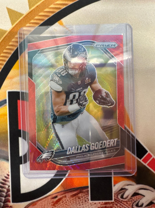 2025 Panini Prizm NFL Dallas Goedert Red Wave Prizm Refractor /149