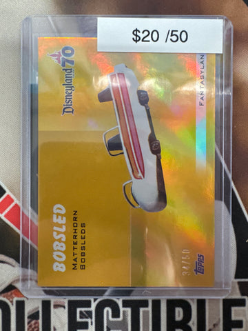 2025 Topps Disneyland 70th Anniversary Matterhorn Bobsleds Gold Refractor /50