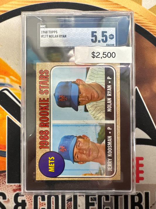 1968 Topps MLB Jerry Koosman & Nolan Ryan 1968 Rookie Stars SGC 5.5