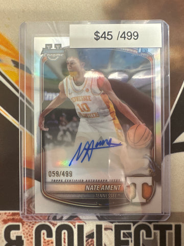2025-26 Topps Bowman Chrome Basketball Nate Ament 1st Bowman Autograph Refractor /499