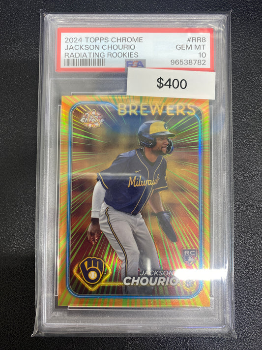 2024 Topps Chrome Jackson Chourio Radiating Rookies SSP PSA 10