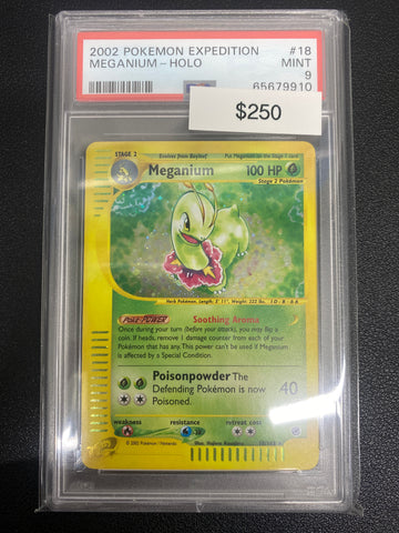 Pokémon Meganium e-Reader Holo Expedition 18/165 PSA 9