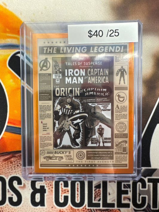 2026 Topps Marvel Brooklyn Collection Captain America Tales Of Suspense (1959) #63 Issued One 3/1/1965 Orange Refractor /25