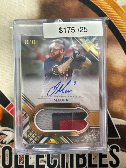 2025 Topps Transcendent MLB Joe Mauer Transcendent Collection Autograph Patch Gold /25