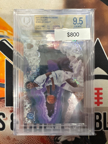 2025 Bowman Basketball Ace Bailey Rookie Crystalized NBA PSA 9.5