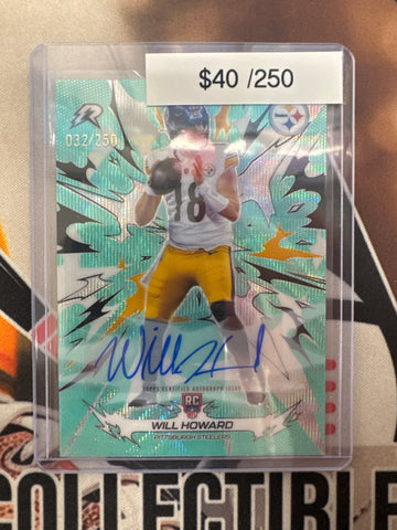 2026 Topps Resurgence NFL Will Howard Rookie Autograph Teal Wave Refractor /250