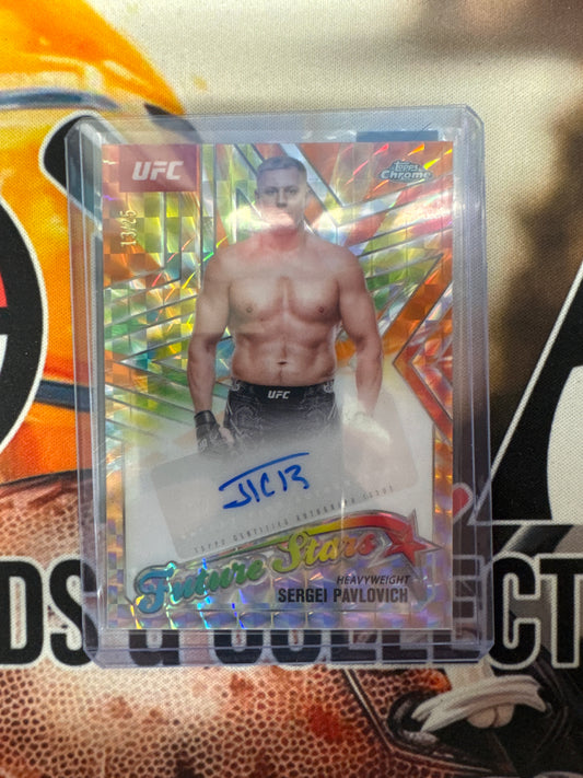 2025 Topps Chrome UFC Sergei Pavlovich Future Stars Orange Geometric /25