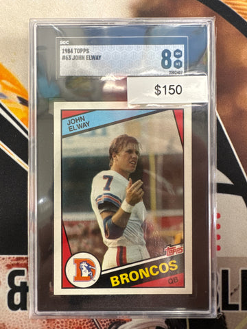 1984 Topps NFL John Elway Second Year SGC 8