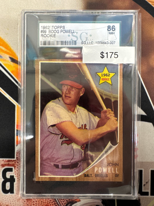 1962 Topps MLB John Boog Powell Rookie SGC 86 NM+