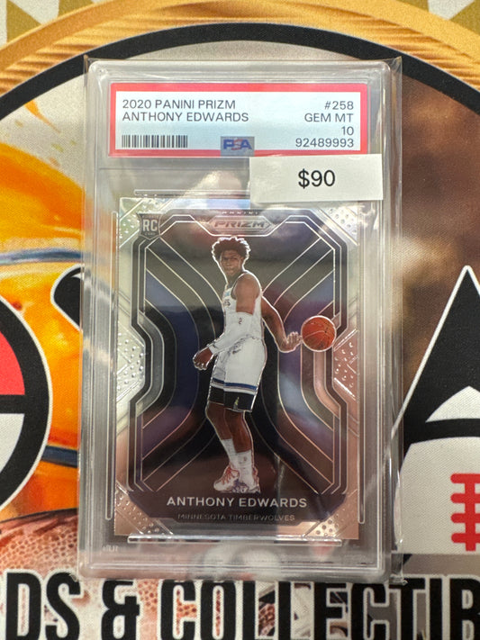2020 Panini Prizm NBA Anthony Edwards Rookie PSA 10