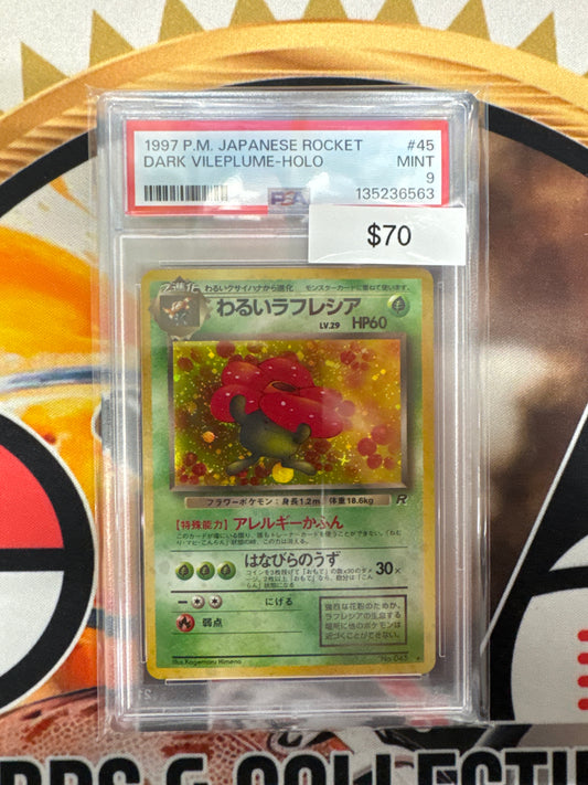 1997 Pokemon Japanese Vileplume Rocket Holo No. 045 PSA 9