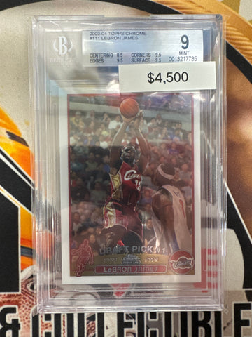 2003-04 Topps Chrome NBA LeBron James Draft Pick #1 Rookie BGS 9