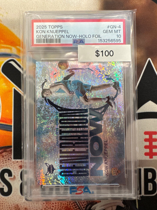 2025 Topps NBA Kon Knueppel Rookie Generation Now Holo Foil PSA 10