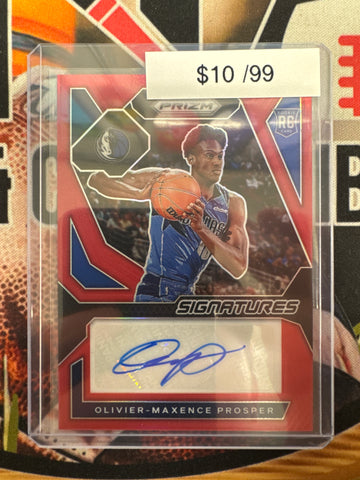 2023-24 Panini Prizm Basketball Olivier-Maxence Prosper Prizm Signatures Rookie Red Prizm /99