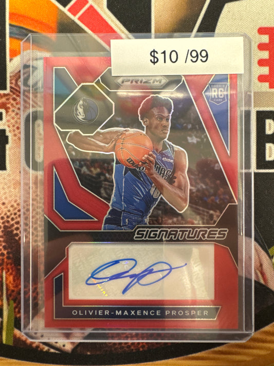 2023-24 Panini Prizm Basketball Olivier-Maxence Prosper Prizm Signatures Rookie Red Prizm /99