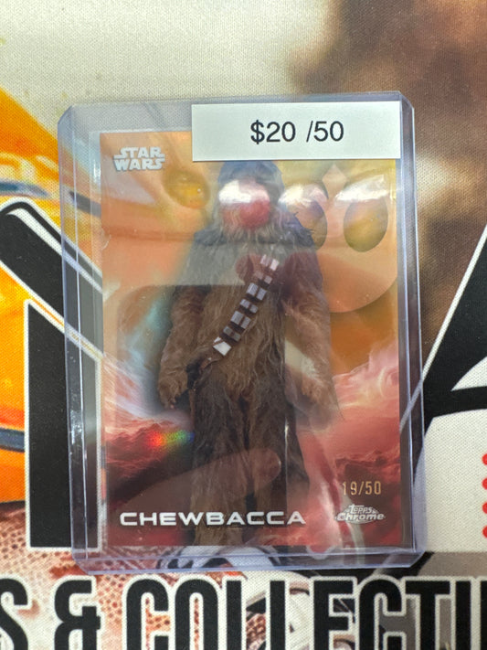 Topps Chrome Star Wars Chewbacca Gold Refractor /50