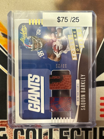 2019 Panini Absolute NFL Saquon Barkley Tools Of The Trade Dual Patch /25