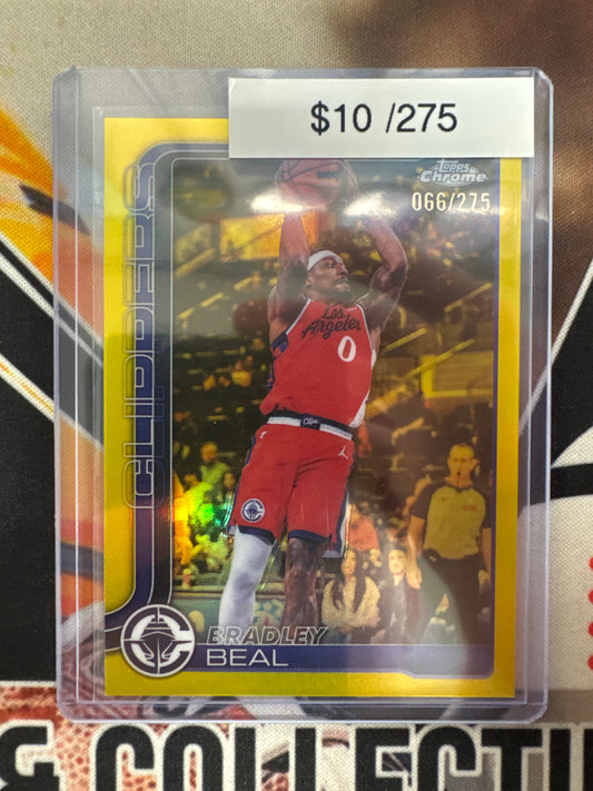 2026 Topps Chrome NBA Update Bradley Beal Yellow Refractor /275