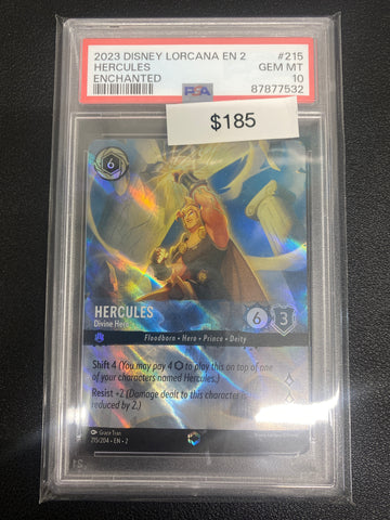 Disney Lorcana Rise Of The Floodborn Enchanted Hercules PSA 10