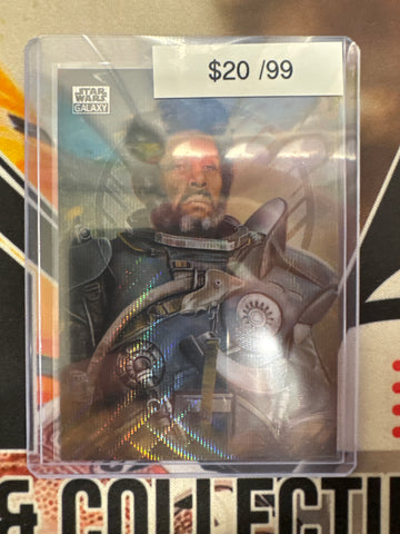 2026 Topps Chrome Star Wars Galaxy Saw Gerrera Original Art Card Shimmer Refractor /99